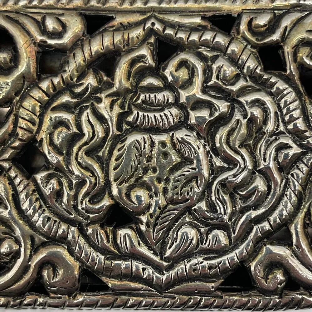 Vintage Silver Plate Incense Holder Trinket Jewelry Box 11